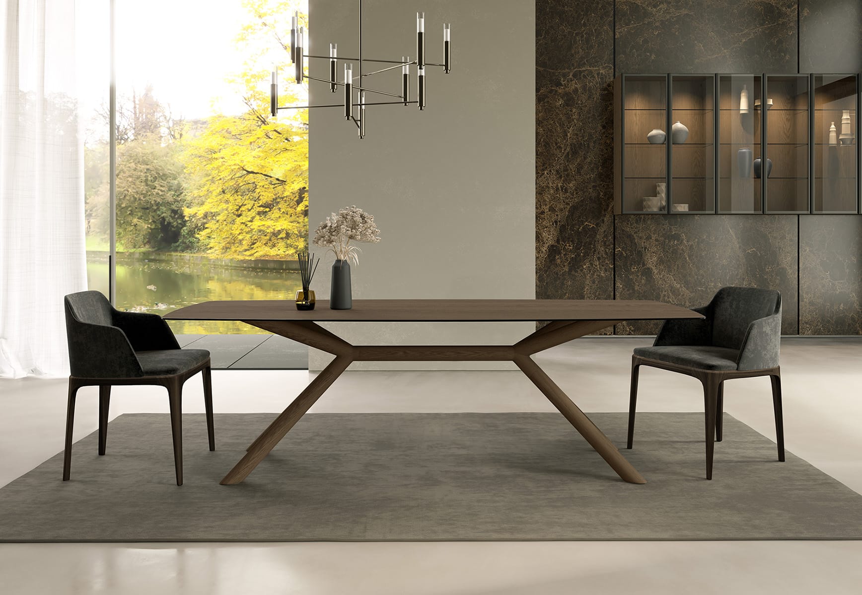 modern large dining table and chairs